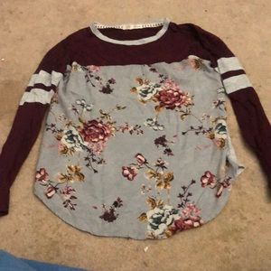 Long sleeve floral print shirt